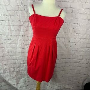 BCBGmaxazria martina sleek flirty classic Red Sleeveless sheath Dress sz 4